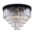 Glowflow 1231F32MB-RC Sydney 17 Light Flush Mount Royal Cut Crystals - Matte Black GL2952137